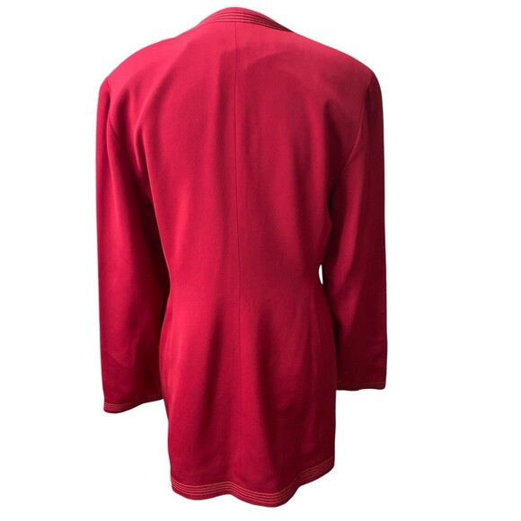 Vintage 80s Ann Taylor Silk Jacket Blazer Size 6 Red Lined Office Preppy - Picture 4 of 14